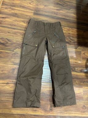 Men's Snowboarding Brown Cargo Pants with Multiple Zip Pockets, XL, Retails $200